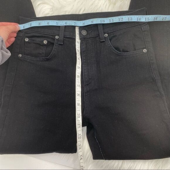 Rag & Bone 10 inch Capri Black Destroyed Hem‎ Jeans Size 6 - Picture 9 of 14
